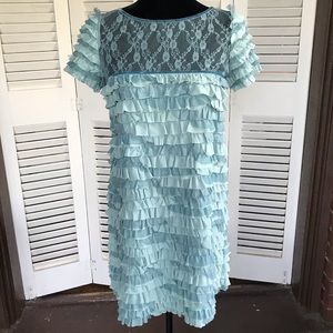 Blue dress Twinset lace mini Anthropologie